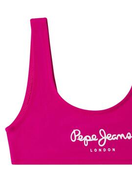 Bikini Pepe Jeans mit rosa Logo-Print für Mädchen.
