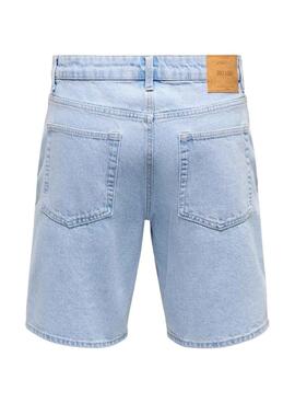 Bermudas Only und Sons Sedge helle Denim für Herren