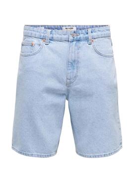 Bermudas Only und Sons Sedge helle Denim für Herren