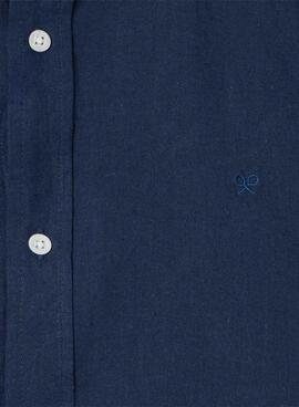 Hemd Silbon Sport Leinen blau für Herren