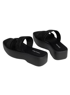 Sandalen Calvin Klein Jeans Flatform in Schwarz für Damen