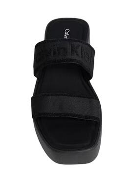 Sandalen Calvin Klein Jeans Flatform in Schwarz für Damen