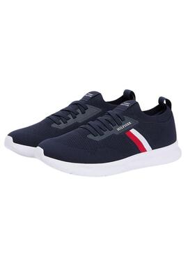 Turnschuhe Tommy Hilfiger Knitted Runner blau für Herren.
