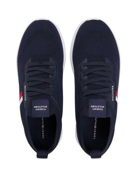 Turnschuhe Tommy Hilfiger Knitted Runner blau für Herren.