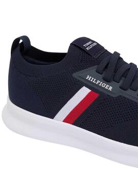 Turnschuhe Tommy Hilfiger Knitted Runner blau für Herren.