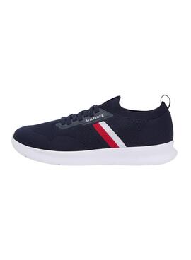 Turnschuhe Tommy Hilfiger Knitted Runner blau für Herren.