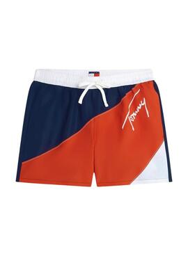 Badehose Tommy Jeans in den Farben Blau, Rot und Weiß für Herren