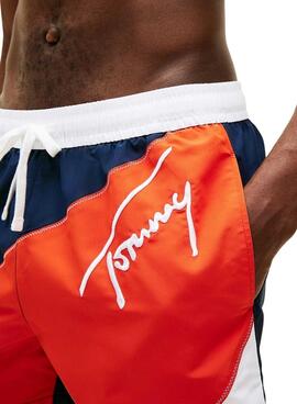 Badehose Tommy Jeans in den Farben Blau, Rot und Weiß für Herren