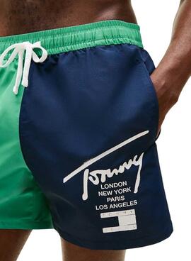 Bikini Tommy Jeans zweifarbig in Blau und Grün für Herren