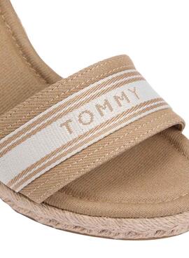 Espadrilles Tommy Hilfiger Webbing in Toast mit hoher Keilabsatz für Damen