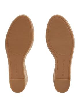 Espadrilles Tommy Hilfiger blau mit mittlerem Keilabsatz und gekreuzten Riemen für Damen