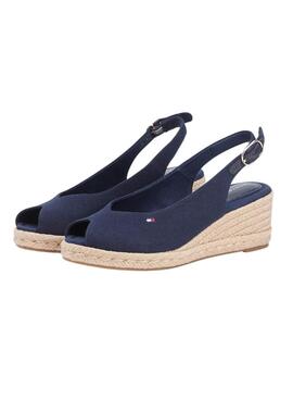 Espadrilles von Tommy Hilfiger ohne Absatz in Marineblau mit mittlerem Keilabsatz für Damen