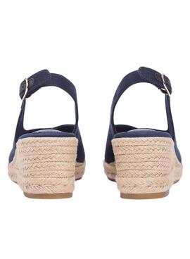 Espadrilles von Tommy Hilfiger ohne Absatz in Marineblau mit mittlerem Keilabsatz für Damen