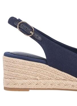 Espadrilles von Tommy Hilfiger ohne Absatz in Marineblau mit mittlerem Keilabsatz für Damen