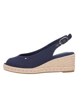 Espadrilles von Tommy Hilfiger ohne Absatz in Marineblau mit mittlerem Keilabsatz für Damen