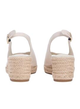Espadrilles von Tommy Hilfiger in beige ohne Absatz mit halber Keilabsatz für Damen.