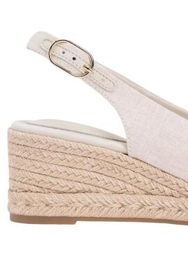 Espadrilles von Tommy Hilfiger in beige ohne Absatz mit halber Keilabsatz für Damen.