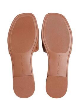 Tommy Hilfiger Sandalen Mules Hardware braun aus Leder für Damen