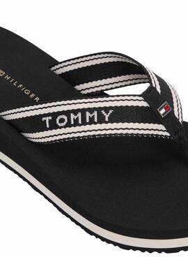 Sandalen Tommy Hilfiger Flag Print mit Keilabsatz in Schwarz für Damen