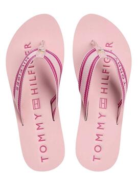 Zehentrenner Tommy Hilfiger Webbing in Rosa für Damen