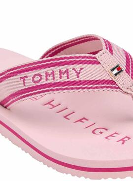 Zehentrenner Tommy Hilfiger Webbing in Rosa für Damen