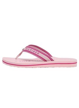 Zehentrenner Tommy Hilfiger Webbing in Rosa für Damen