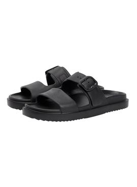 Sandalen Tommy Hilfiger Light Doppelriemen Schwarz für Damen.