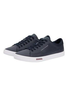Turnschuhe Tommy Hilfiger Vulc Core aus marineblauem Leder für Herren.