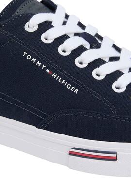 Tommy Hilfiger Vulc Core Leinwand-Turnschuhe in Marineblau für Herren.
