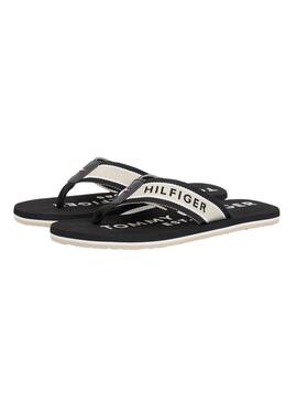 Tommy Hilfiger Sporty schwarze Flip-Flops für Herren.