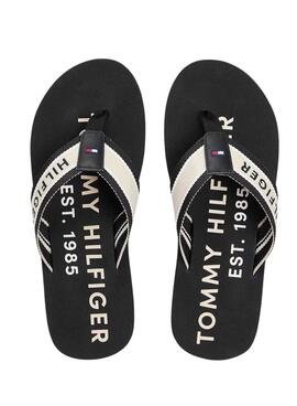 Tommy Hilfiger Sporty schwarze Flip-Flops für Herren.