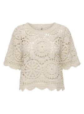 T-shirt Only Waterly beige für Damen