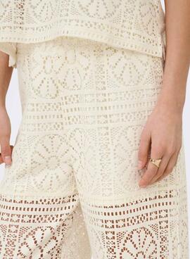 Weiße Only Llian Spitzenhose für Damen.