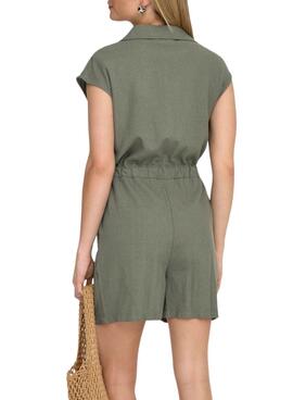 Kurzer Only Goa grüner Overall für Damen