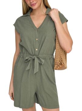 Kurzer Only Goa grüner Overall für Damen