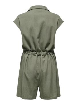 Kurzer Only Goa grüner Overall für Damen