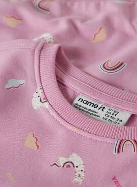 Sweatshirt Name It Bissine in Rosa für Mädchen.
