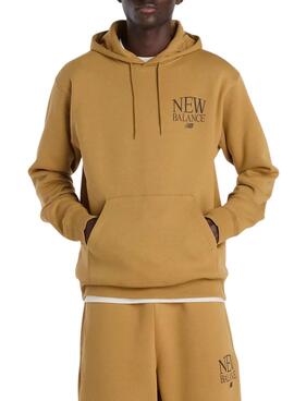 Sweatshirt New Balance Logo Senf für Herren