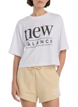 T-Shirt New Balance oversize weiß für Damen