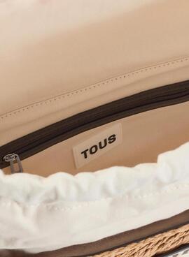 Große Tous Scoubidou Natur- und Schwarz-Handtasche für Damen.