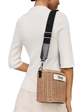 Handtasche Tous Scoubidou in Natur- und Schwarzfarben für Damen.