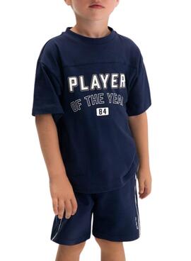 Set T-Shirt und Bermuda in Marineblau für Jungen