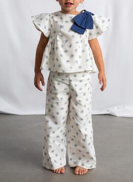 Mayoral Set mit blauem Blumenmuster für Baby Mädchen