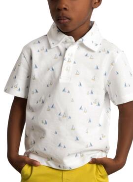 Polo Mayoral bedruckte weiße Schiffe für Jungen