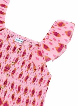 Bluse von Mayoral mit pink und rosa Druck für Mädchen.