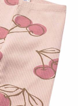 Baby-Set mit rosa Kirschen-T-Shirt, Leggings und Stirnband für Mädchen.