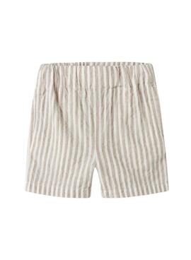 Bermudas Name It Edenis gestreifte Shorts in Beige für Jungen.