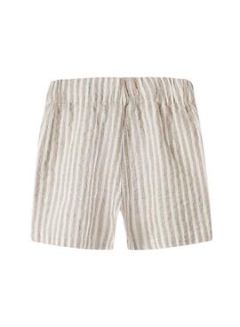 Bermudas Name It Edenis gestreifte Shorts in Beige für Jungen.