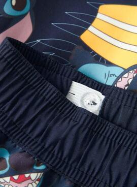 Badeshorts Name It Mouritz Stitch Navy für Jungen.
