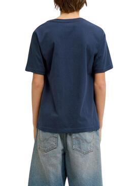 T-Shirt Jack and Jones Perry in Marineblau für Jungen.